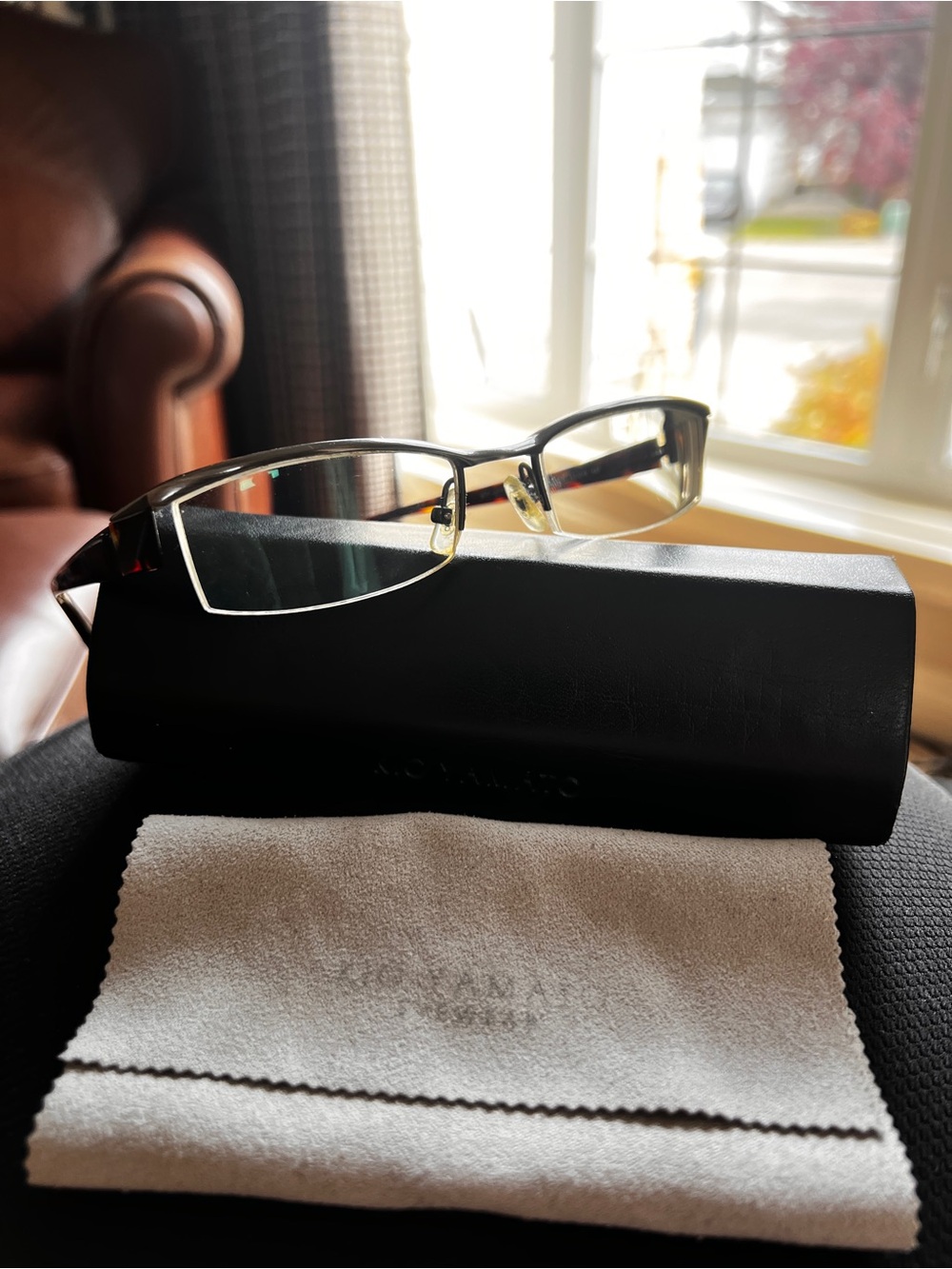 Kio Yamato GLIDER Titanium Gray/Gold w/Tortoiseshell arms eyeglasses